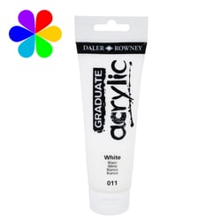 Tube couleur acrylique Daler Rowney 120ml blanc