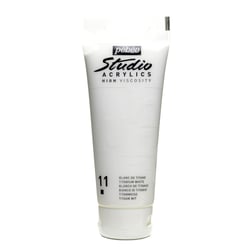Tube 100 ml de peinture Studio Acrylics High Viscosity Pébéo - Blanc de Titane - Fine - Opaque