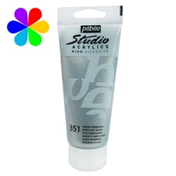 Tube 250 ml  de peinture acrylique Pébéo - Studio Acrylics High Viscosity - Argent