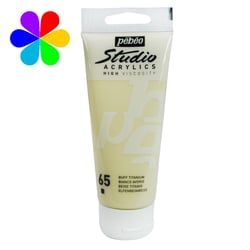 Tube 250 ml  de peinture acrylique Pébéo - Studio Acrylics High Viscosity - blanc ivoire