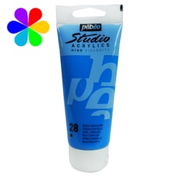 Tube 250 ml  de peinture acrylique Pébéo - Studio Acrylics High Viscosity - bleu céruleum