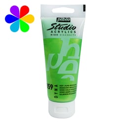 Tube 250 ml  de peinture acrylique Pébéo - Studio Acrylics High Viscosity - vert jaune iridescent