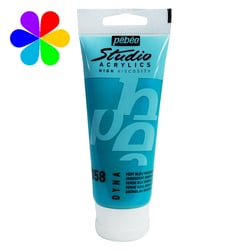 Tube 250 ml  de peinture acrylique Pébéo - Studio Acrylics High Viscosity - vert bleu iridescent