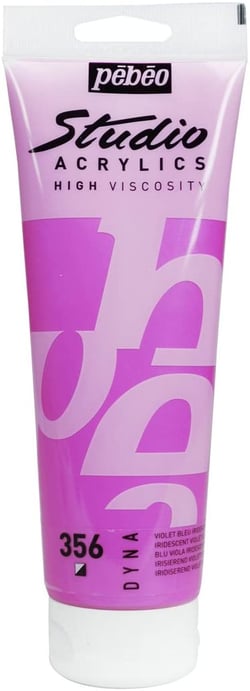 Tube 250 ml  de peinture acrylique Pébéo - Studio Acrylics High Viscosity - violet bleu iridescent