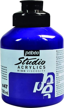 Pot 500 ml de peinture Pébéo - Studio Acrylics High Viscosity - Violet de cobalt - Fine - Opaque