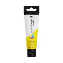 Tube 59 ml de peinture acrylique Daler Rowney - System 3 - Jaune Fluorescent