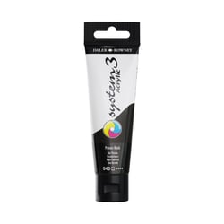 Tube 59 ml de peinture acrylique Daler Rowney - System 3 - Noir primaire