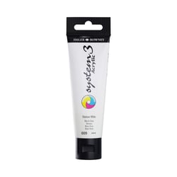 Tube 59 ml de peinture acrylique Daler Rowney - System 3 - Blanc de titane