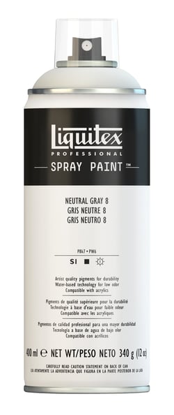 Bombe de peinture Liquitex Professionel Spray Paint 400 ml - gris neutre 8 - n°8599
