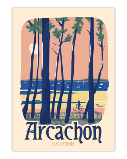 Affiche Arcachon Plage Pereire - 50 x 70 cm