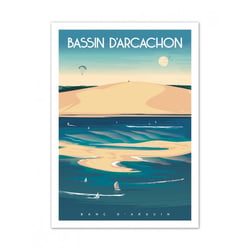 Affiche 50x70 "bassin d arcachon, banc d argin"