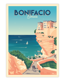 Affiche Bonifacio Corsica - 50 x 70 cm