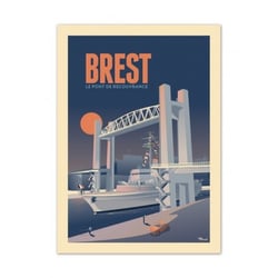 Affiche 50x70  «brest, le pont de