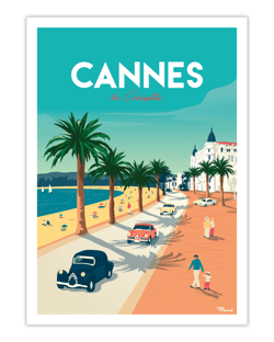 Affiche Cannes la croisette - 50 x 70 cm