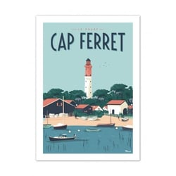Affiche 50x70  «Cap ferret, le phare »