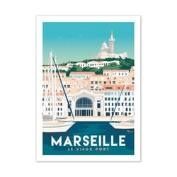 Affiche 50x70  «marseille, le vieux