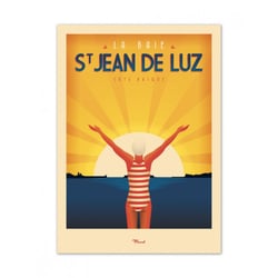 Affiche 50x70  «St Jean de Luz, la baigneuse »