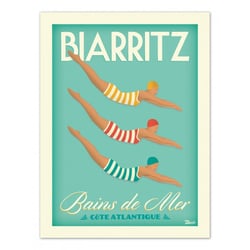 Affiches 50x70 biarritz "bain de mer"