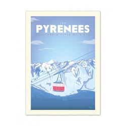 Affiches 50x70 les pyrenees telepherique