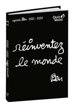 Agenda scolaire journalier 2021/2022 - Ben réinventez le monde - 12x17 cm - Quo Vadis