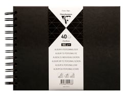 Album personnalisable - 21 x 16 cm - Noir - Clairefontaine - 80 pages unies