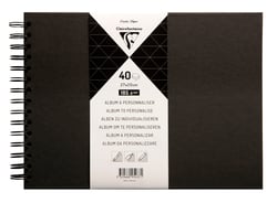 Album personnalisable - 27 x 20 cm - Noir - Clairefontaine - 80 pages unies