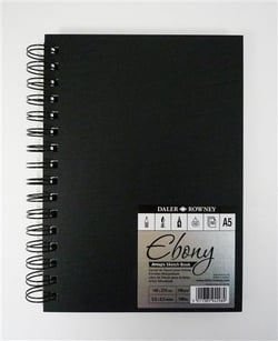 Album noir spiralé 14.8x21A5 portrait 160g 50 feuilles