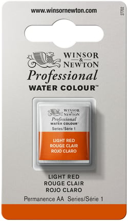 1/2 godet - Peinture aquarelle Winsor & Newton - Rouge clair n°362 - Extra fine - Semi-opaque