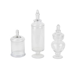 3 bonbonnières en verre