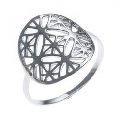 Bague argent rhodié - fleur de vie - T52