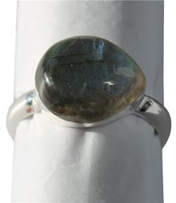 Bague bombee labradorite t53