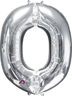 Ballon Lettre O argenté