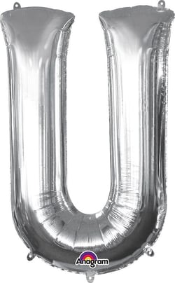 Ballon Lettre U argenté
