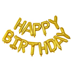 Ballon aluminium - Happy Birthday - Or