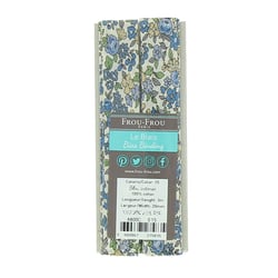 Ruban biais - 3 m - Fleuri Bleu  intense
