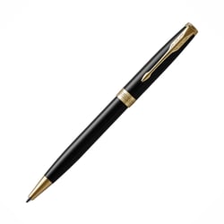 Stylo bille - Noir - Sonnet Laqué noir, finitions or - Pointe moyenne - Parker