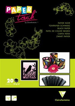Bloc de 20 feuilles de cartoline noire 120g A4