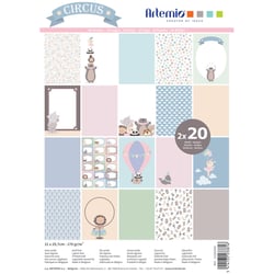 Bloc de 40 feuilles de scrapbooking - Circus - Artémio