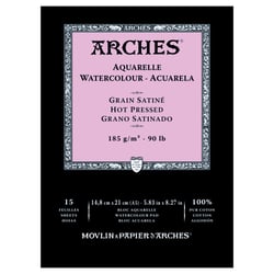 ARCHES® Aquarelle Grain satiné 185 g - A5 - 15 feuilles