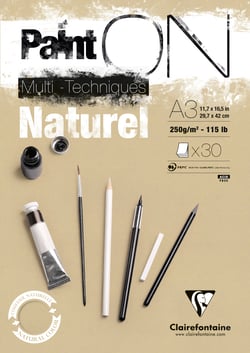 Bloc multi-technique Paint'On - format A3 30 feuilles - papier 250g naturel