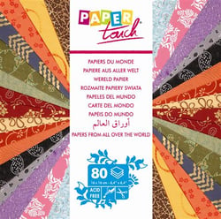 Bloc papiers du monde 16 x 16 x 80 feuilles