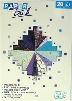 Bloc papiers du monde 21 x 29.7 x 20 feuilles bleu