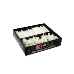 125 bougies torsadées et bobèches - Blanches - Gatodéco