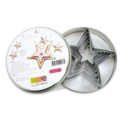 Lot de 6 emporte-pièces ScrapCooking - Etoiles