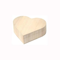 Boîte à bijoux - cœur en bois - 17 cm 