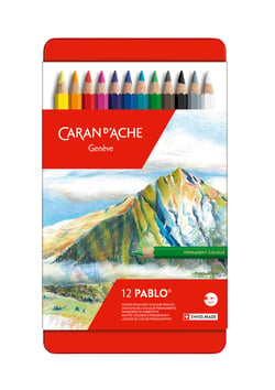 Boîte métal 12 crayons de couleurs Artistes PABLO® - Caran d'Ache