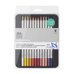Boîte en métal de 24 crayons aquarelle - Winsor & Newton