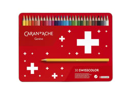 Boîte métal 30 crayons aquarelle Swiss Color - Caran d'Ache