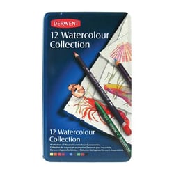 Boîte métal Watercolour 12 crayons Derwen