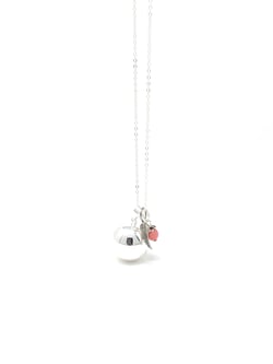 Bola de grossesse cage argent avec chaîne - Elena - Quartz rose